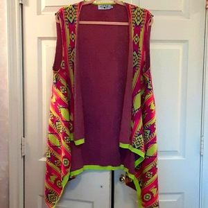 Crazy Train Aztec sleeveless vest with pockets